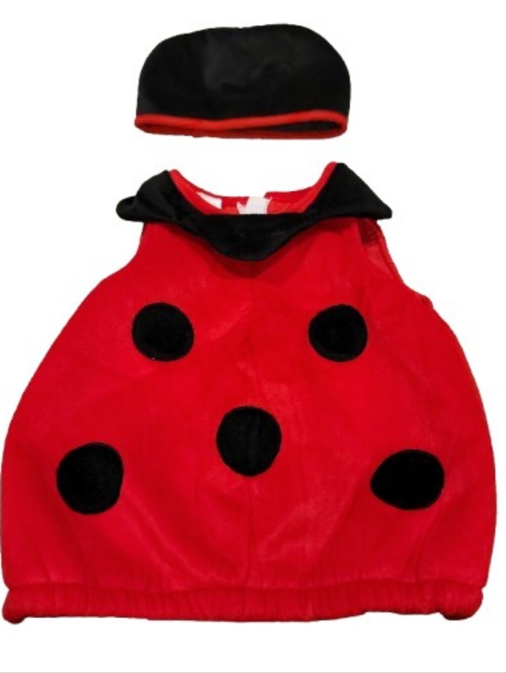 Ladybug 2 Pc Girls Halloween Costume One Size 24M Red Black Polka Dot Dress Up